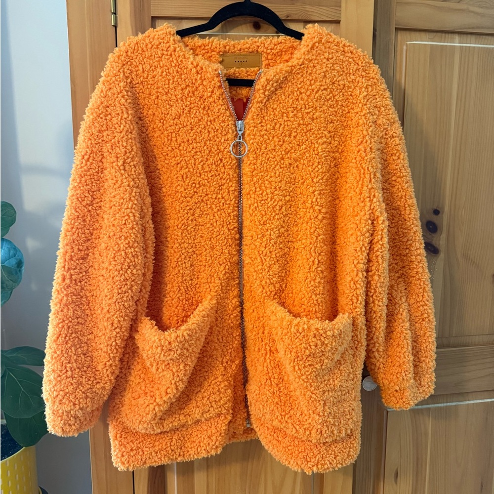 Cozy Orange Sherpa Jacket